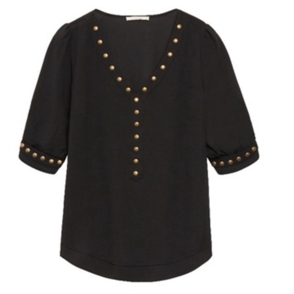 41 HAWTHORNE Lisbon Stud Detail Blouse-S **H733**